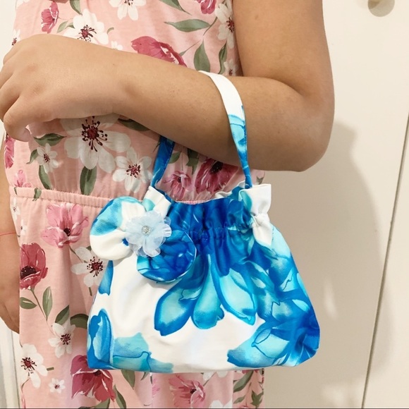 Set Of Tote Bag And Hair Bow For Girls Blue - Picture 7 of 9